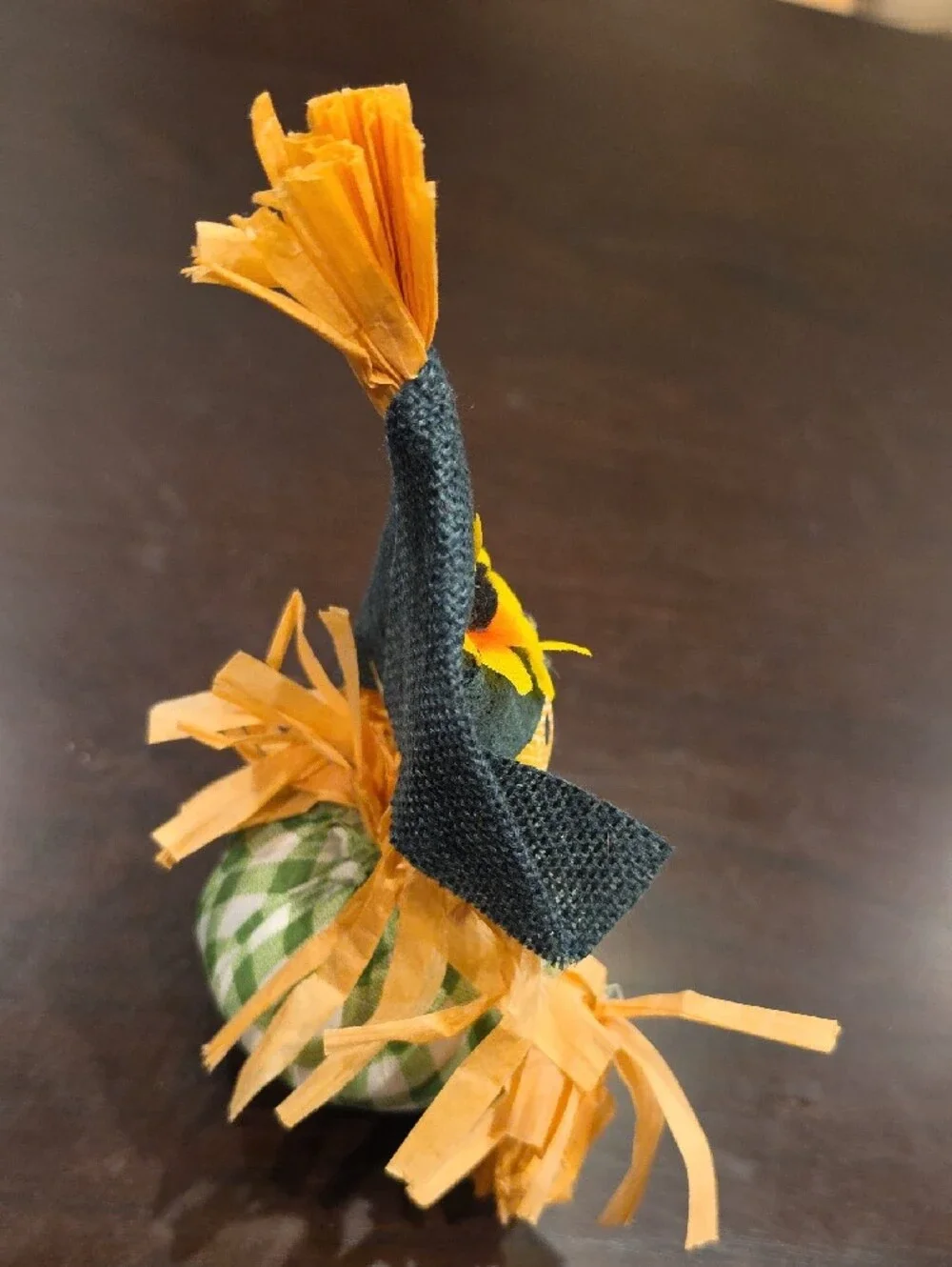 Autumn Scarecrow Table Accent - Green Plaid